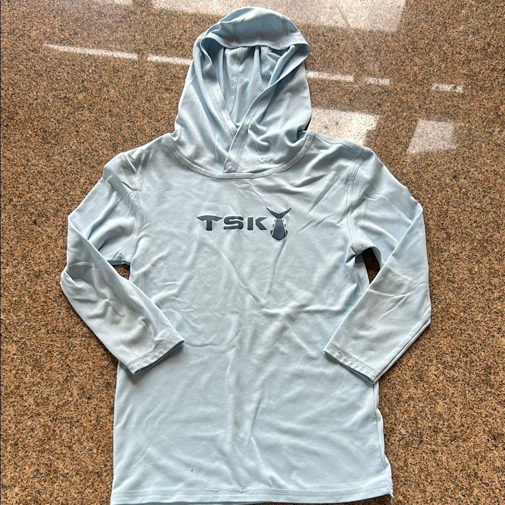 AHI BREEZE LITTLE TUNA HOODIE Kids Light Blue Long Sleeve Sun Protection Hoodie